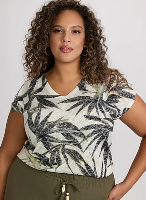 Embellished Palm Print T-Shirt