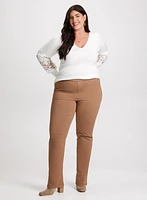 Lace Detail Sweater & Straight Leg Jeans