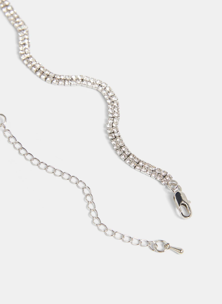Cubic Zirconia Cascading Necklace