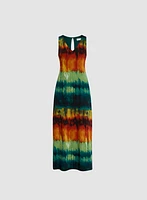 Abstract Print Maxi Dress