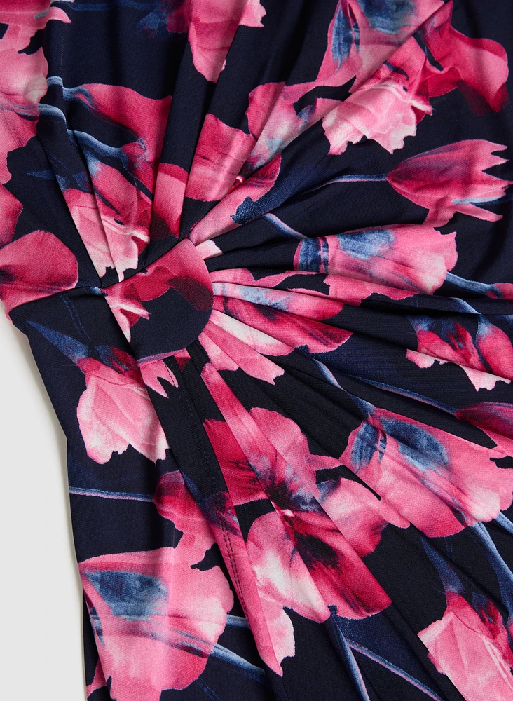Floral Gathered Waist Dress