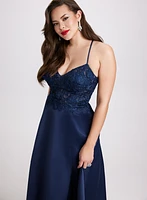 Sequin Detail V-Neck Gown