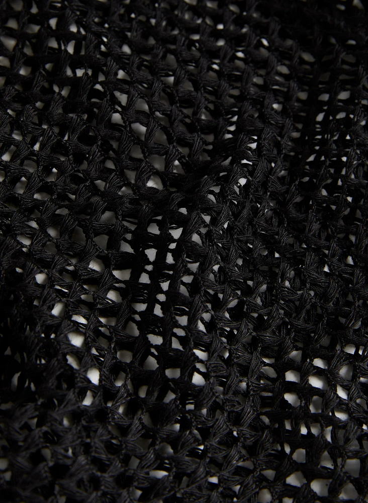 Boléro noué à l'avant en tricot ajouré