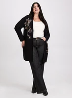 Cardigan à broderie florale