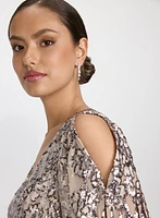 Sequined Floral Dress