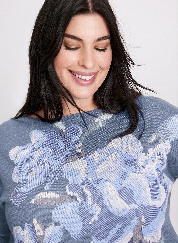 Pull à imprimé floral