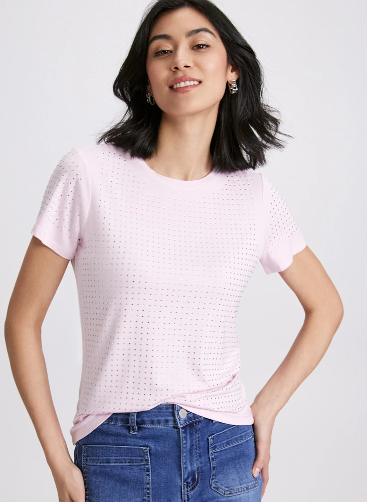 Rhinestone Detail T-Shirt