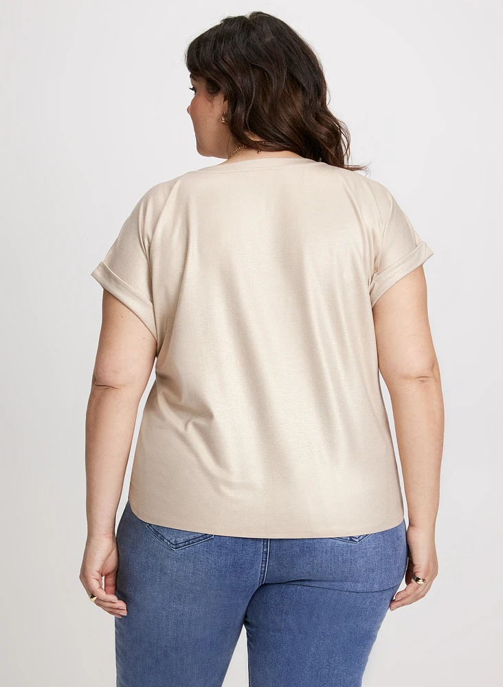 T-shirt à manches capes scintillant