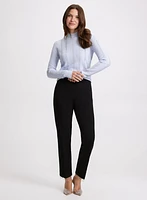 Emma Crystal Fringe Slim-Leg Pants