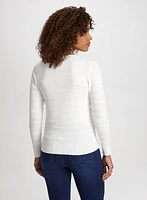 Raised Stripe Motif Cardigan
