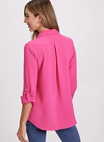 Blouse boutonnée en crêpe