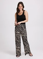 Olivia Zebra Print Wide-Leg Pants