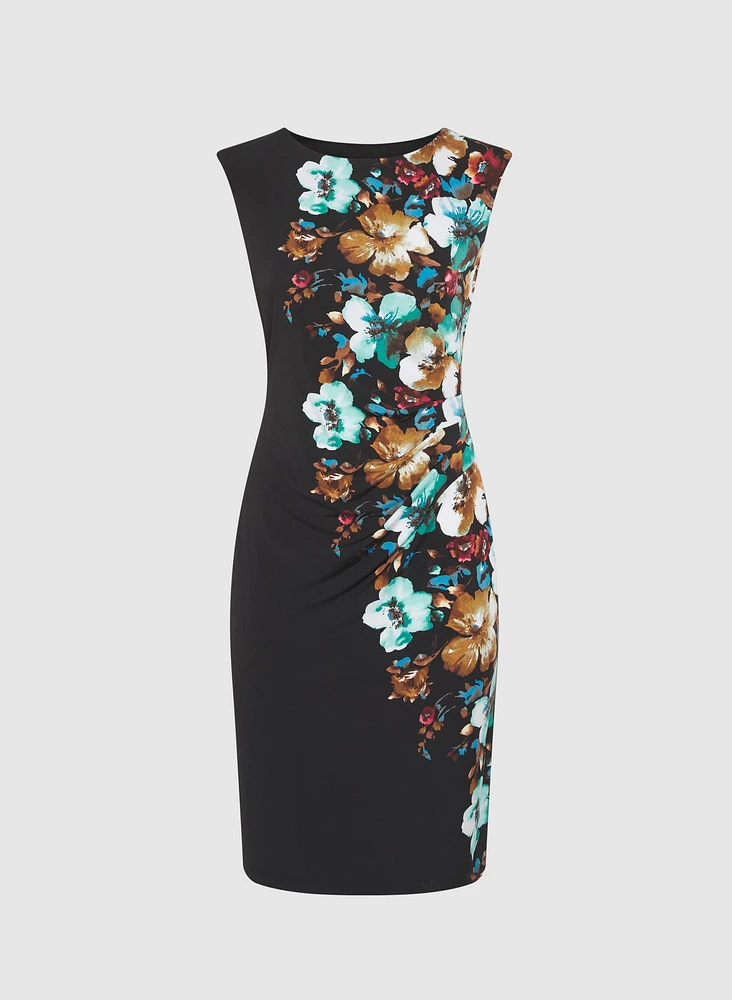 Floral Placement Print Dress