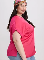 Satin Drop Shoulder Top
