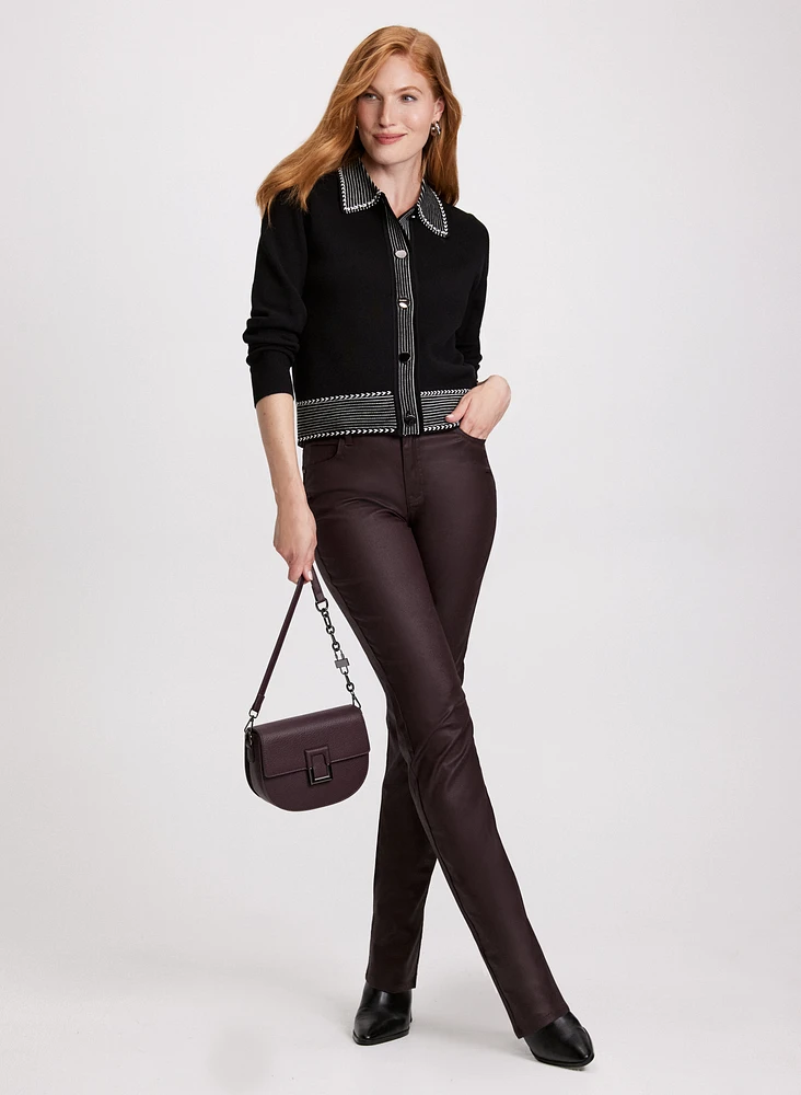 Coated Slim Leg Jeans