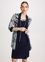 Sheer Floral Jacket & Dress Set