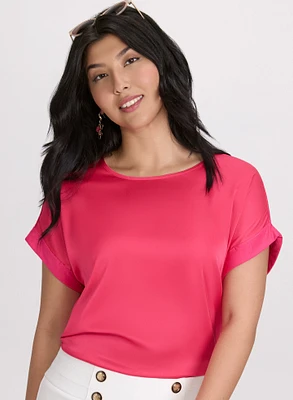 Satin Drop Shoulder Top