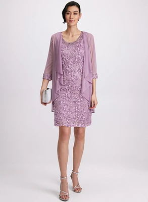 Soutache Embroidered Dress & Jacket Set