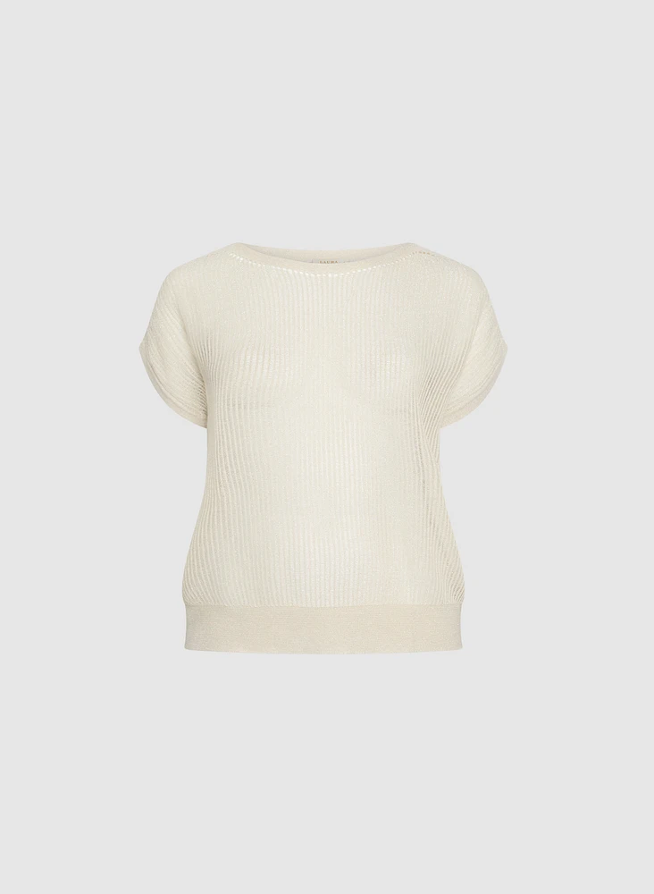 Metallic Knit Pullover