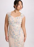 Floral Embroidered Tulle Dress