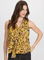 Blouse léopard à effet cravate