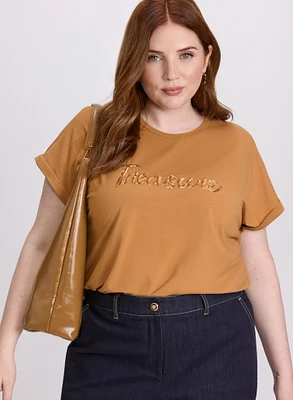 Sequined Script Tee