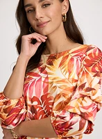 Tropical Pinched Sleeve Top