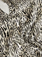 Animal Print Smocked Waist Blouse