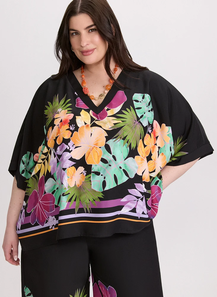 Joseph Ribkoff - Tropical Placement Print Blouse