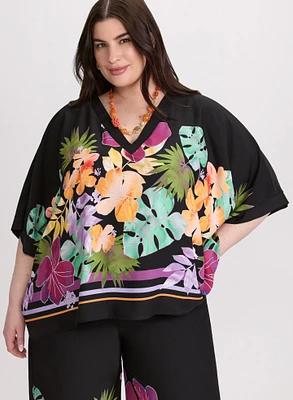 Joseph Ribkoff - Tropical Placement Print Blouse