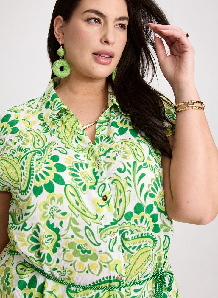 Paisley Tie Detail Blouse