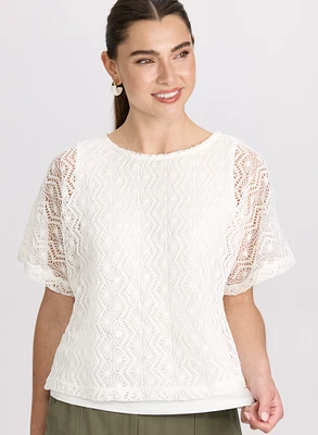 Haut en dentelle crochetée