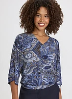 Paisley Flare Sleeve Blouse