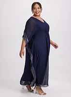 Foil Trim Kaftan Dress