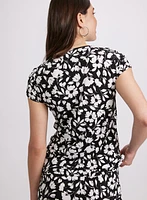 Floral Ruffle Front Top