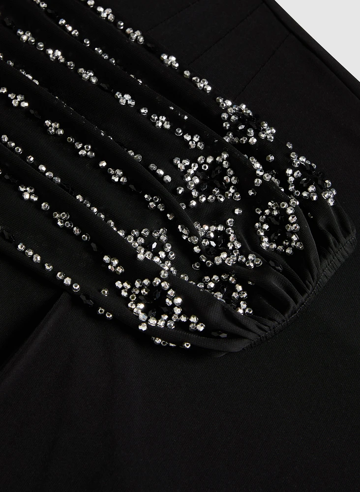 Beaded Sleeve Dress