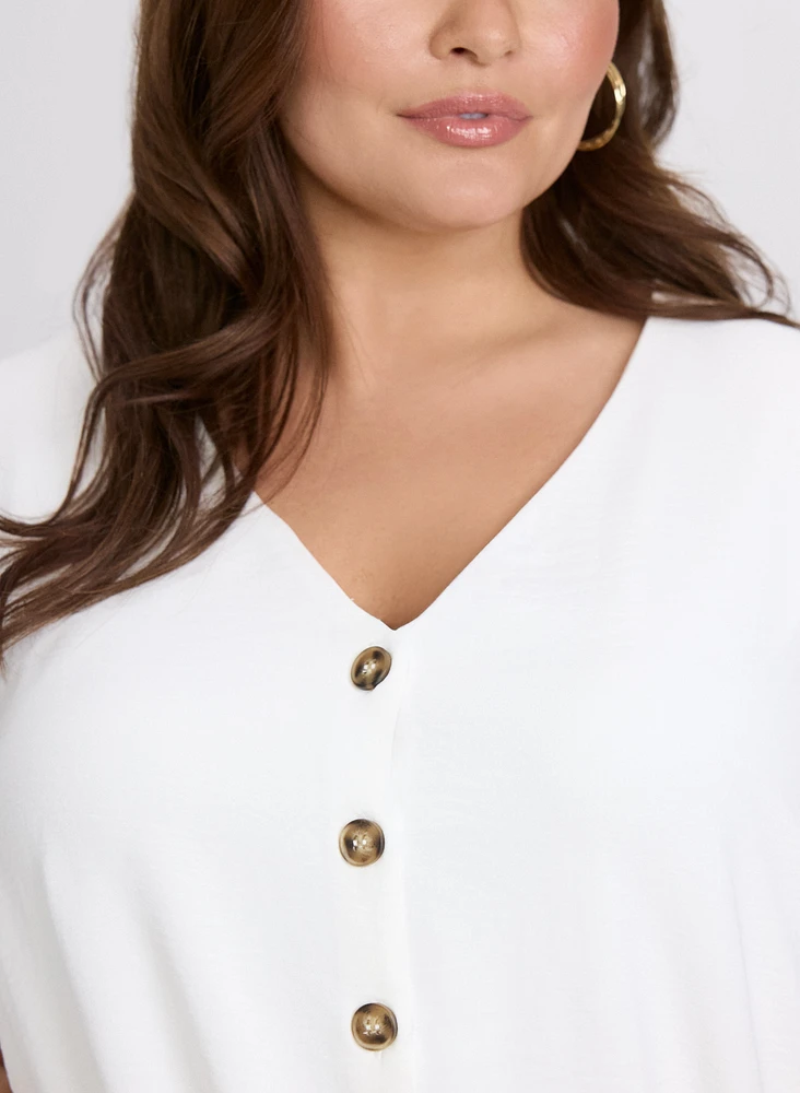 Blouse sans manches boutonnée