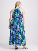 Tropical Halter Neck Dress