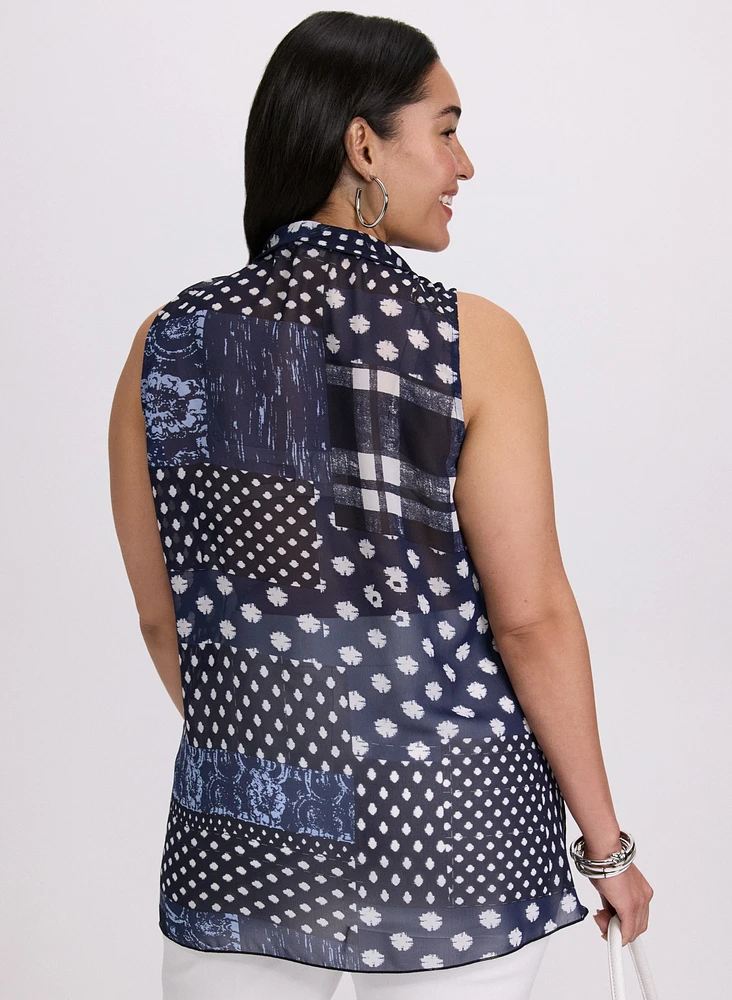 Mixed Print Blouse