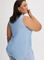 Sleeveless Open Knit Top