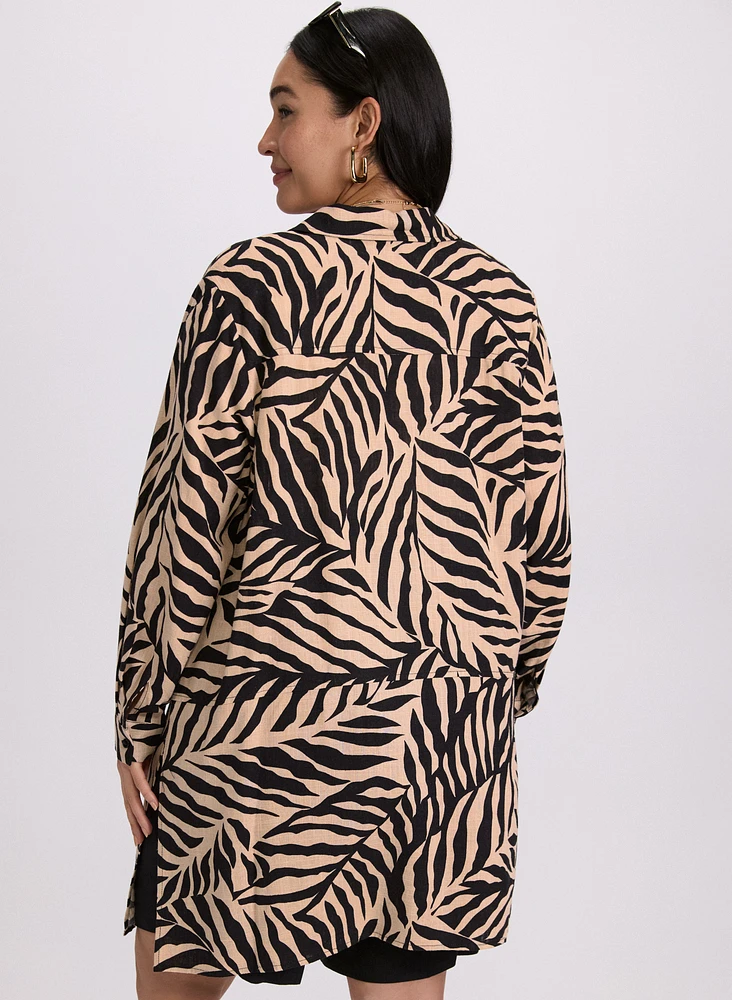 Palm Leaf Print Blouse