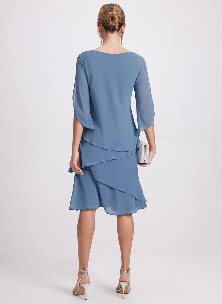 Tiered Split Sleeve Dress