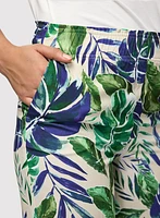 Palm Print Wide Leg Pants