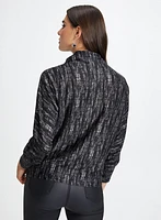 Marble Motif Funnel Neck Top