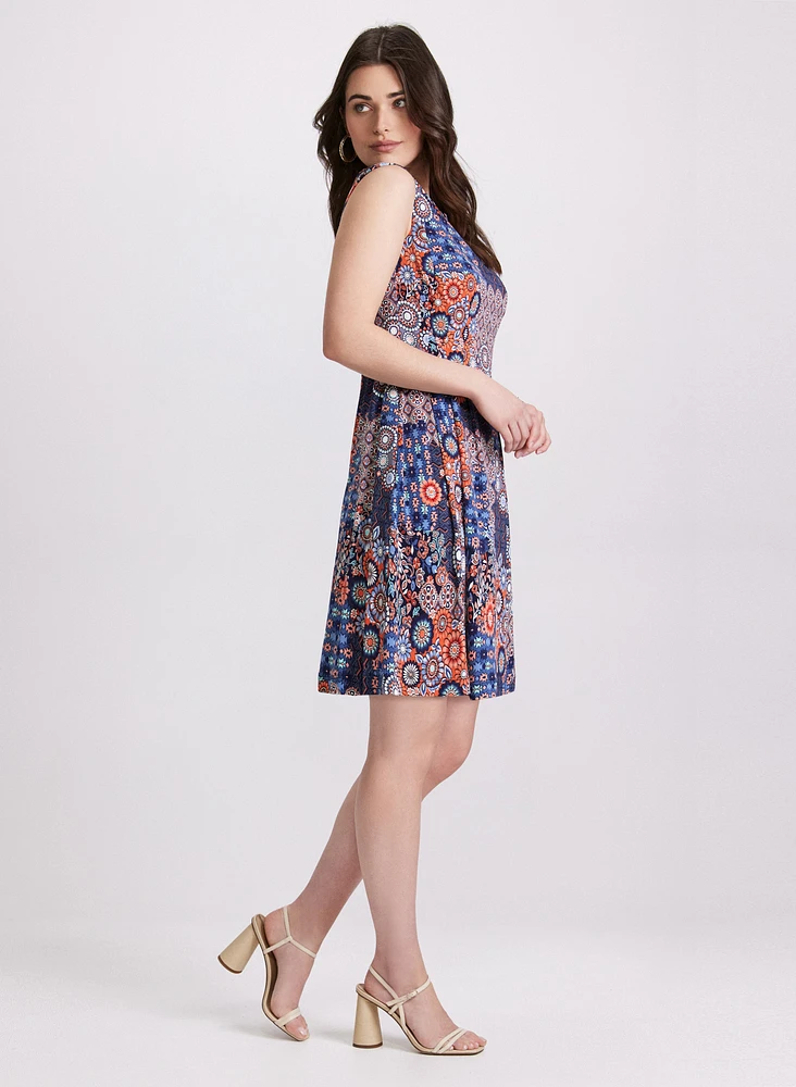 Geometric Tile Print Dress