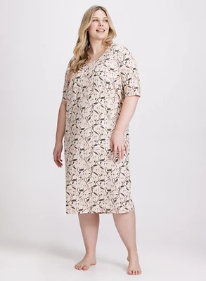 Mixed Print Nightgown