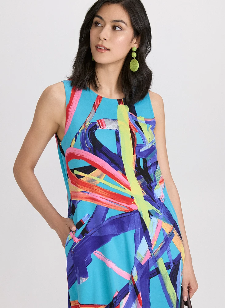Robe droite à motif abstrait