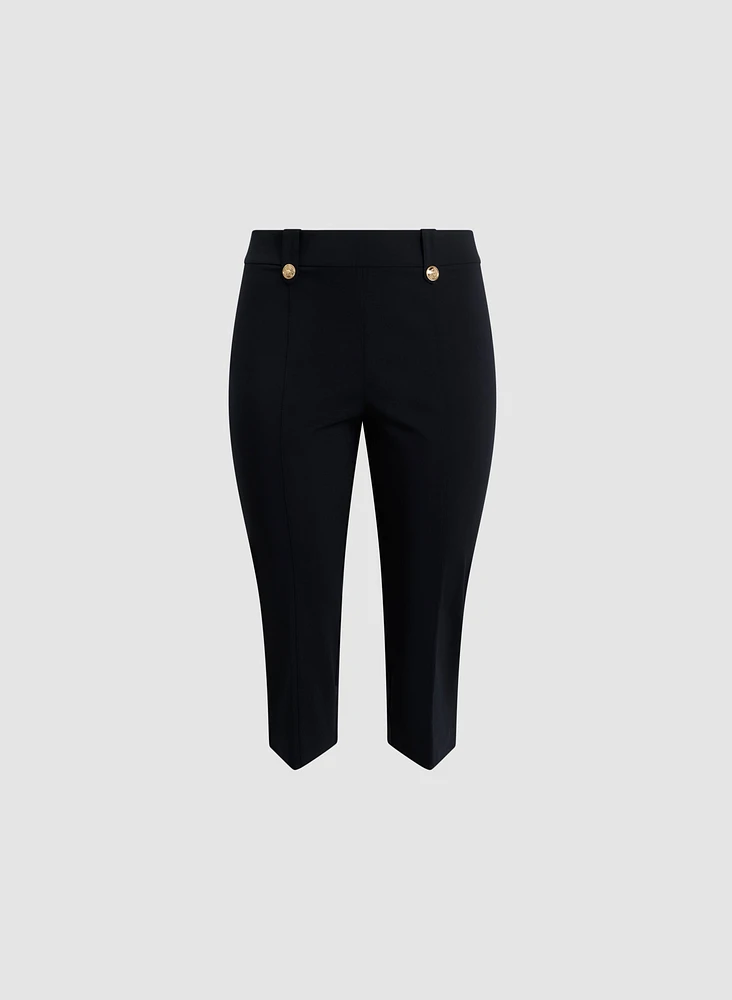 Side Slit Pull-On Capris