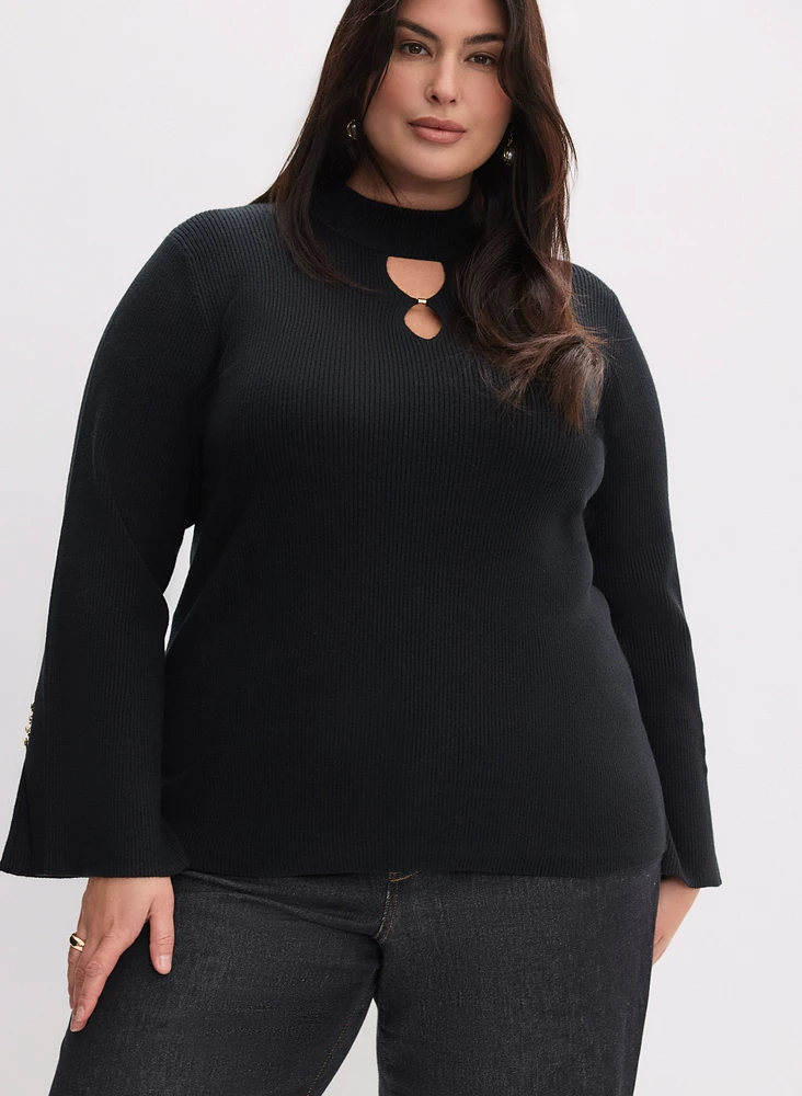 Cutout Ribbed Sweater