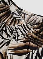 Sleeveless Leaf-Print Keyhole Top